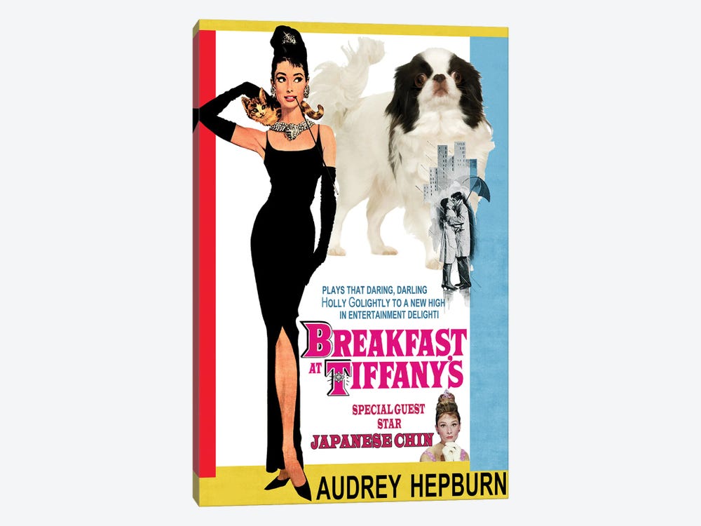 Japanese Chin Breakfast At Tiffany Movie by Nobility Dogs 1-piece Canvas Art Print