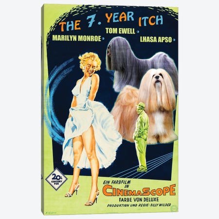 Lhasa Apso The Seven Year Itch Movie Canvas Print #NDG240} by Nobility Dogs Canvas Art