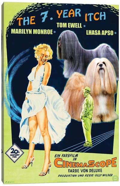 Lhasa Apso The Seven Year Itch Movie Canvas Art Print