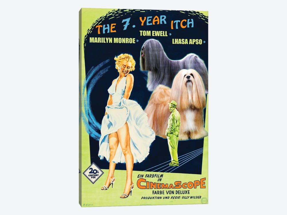 Lhasa Apso The Seven Year Itch Movie by Nobility Dogs 1-piece Art Print