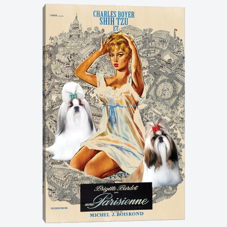Shih Tzu Una Parisienne Movie Canvas Print #NDG243} by Nobility Dogs Canvas Art