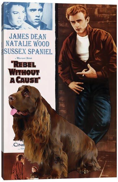 Sussex Spaniel Rebel Without A Cause Canvas Art Print - Romance Movie Art
