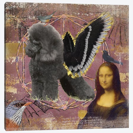 Black Poodle Angel Da Vinci Canvas Print #NDG24} by Nobility Dogs Canvas Art Print