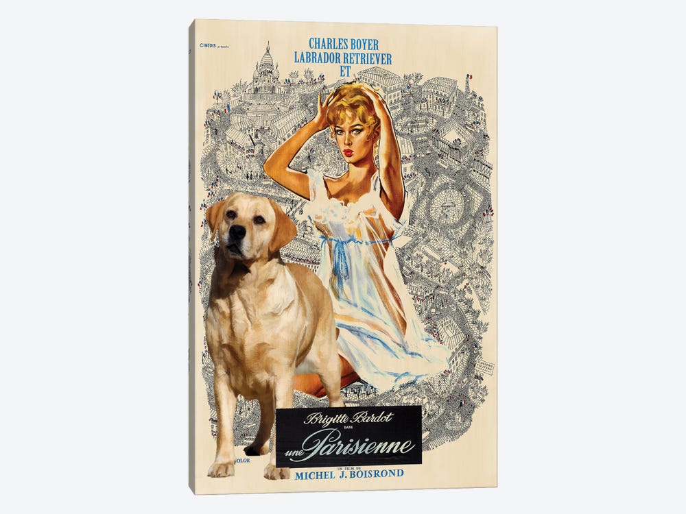 Labrador Retriever Una Parisienne Movie by Nobility Dogs 1-piece Canvas Art