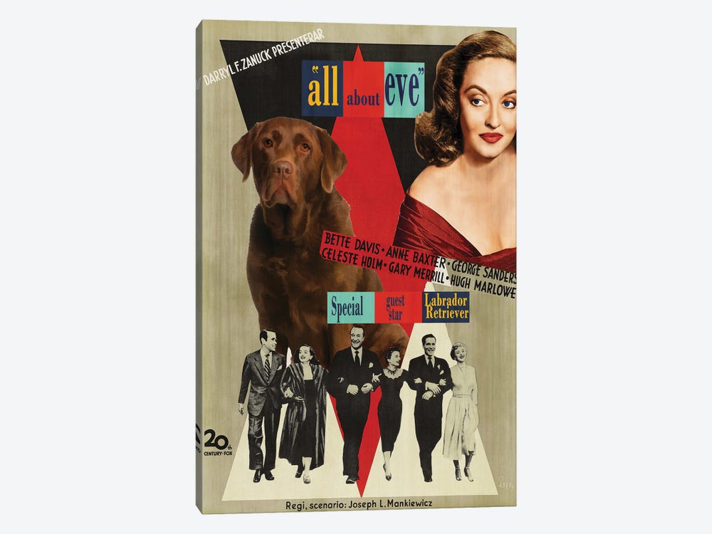 Labrador Retriever All About Eve Movie by Nobility Dogs 1-piece Art Print