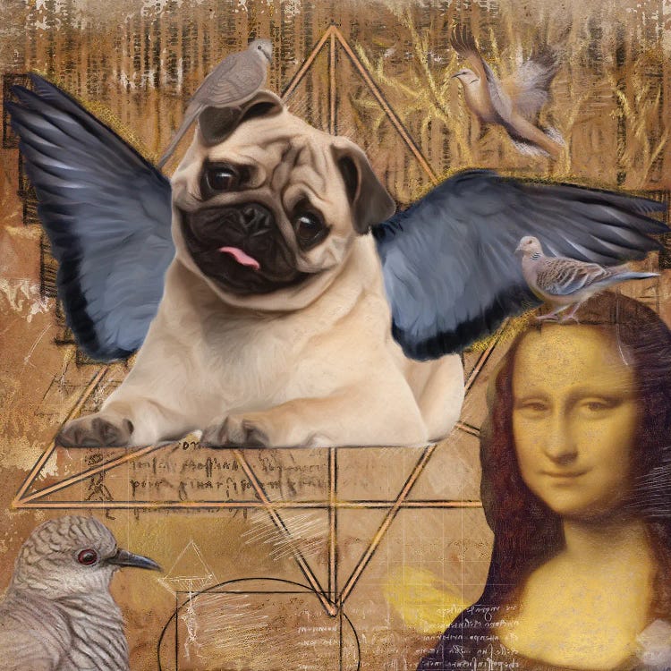 Pug Angel Da Vinci