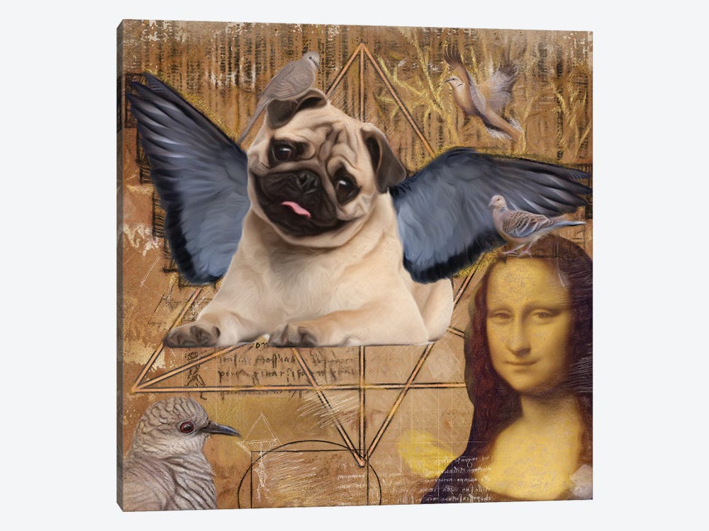 Pug Angel Da Vinci by Nobility Dogs 1-piece Canvas Print