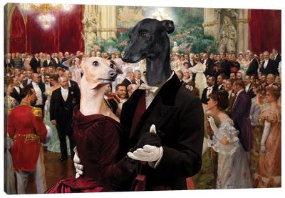 Italian Greyhound Dance Hall Vienna Canvas Art Print - Italian Greyhounds
