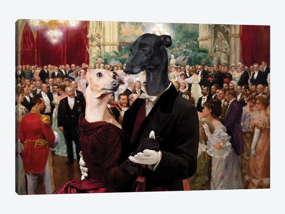 Italian Greyhound Dance Hall Vienna by Nobility Dogs 1-piece Canvas Art Print