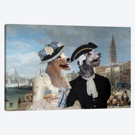 Irish Wolfhound View Of The Punta Della Dogana Canvas Print #NDG261} by Nobility Dogs Canvas Wall Art