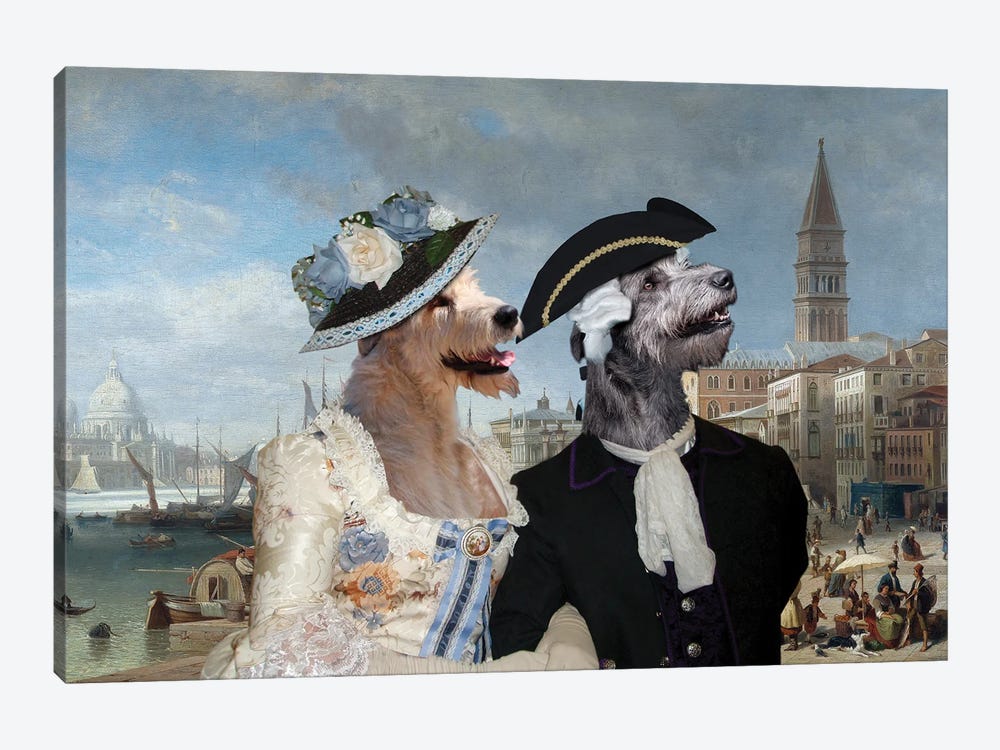 Irish Wolfhound View Of The Punta Della Dogana by Nobility Dogs 1-piece Canvas Wall Art