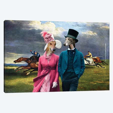 Greyhound Derby In Epsom Canvas Print #NDG263} by Nobility Dogs Canvas Wall Art