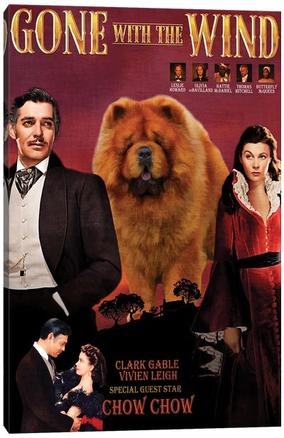 Chow Chow Gone With The Wind Movie Canvas Art Print - Gone With The Wind