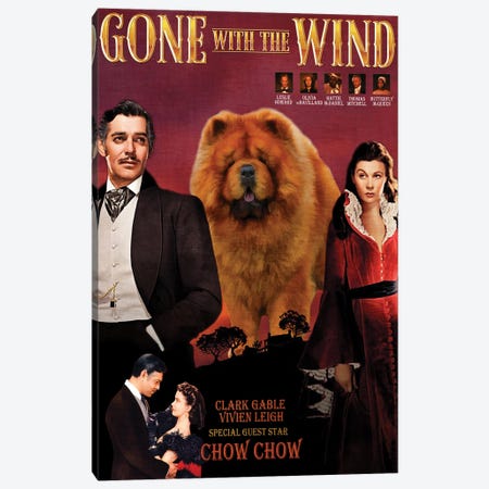 Chow Chow Gone With The Wind Movie Canvas Print #NDG273} by Nobility Dogs Art Print