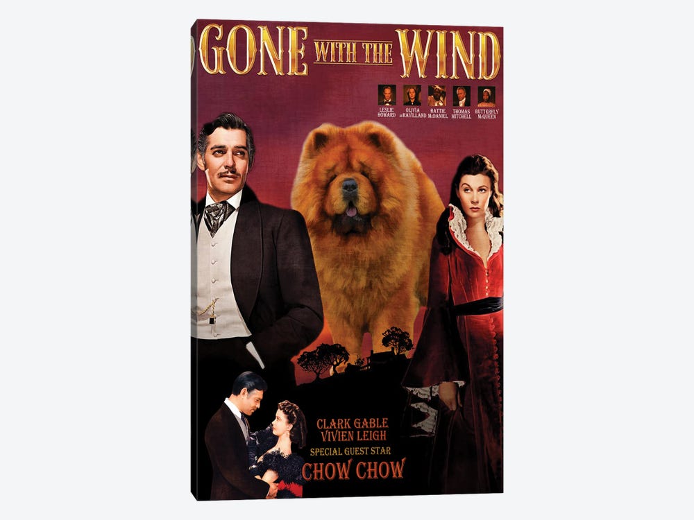 Chow Chow Gone With The Wind Movie by Nobility Dogs 1-piece Canvas Art Print