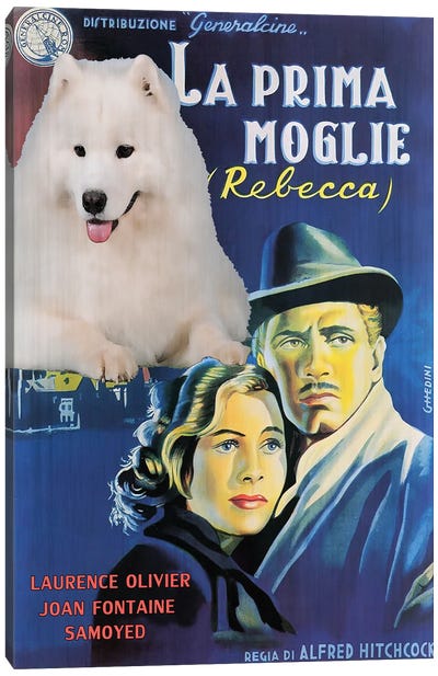 Samoyed Dog Rebecca Movie Canvas Art Print