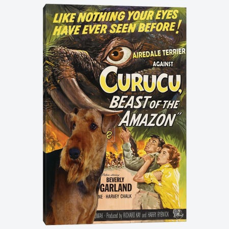 Airedale Terrier Curucu Movie Canvas Print #NDG282} by Nobility Dogs Canvas Artwork