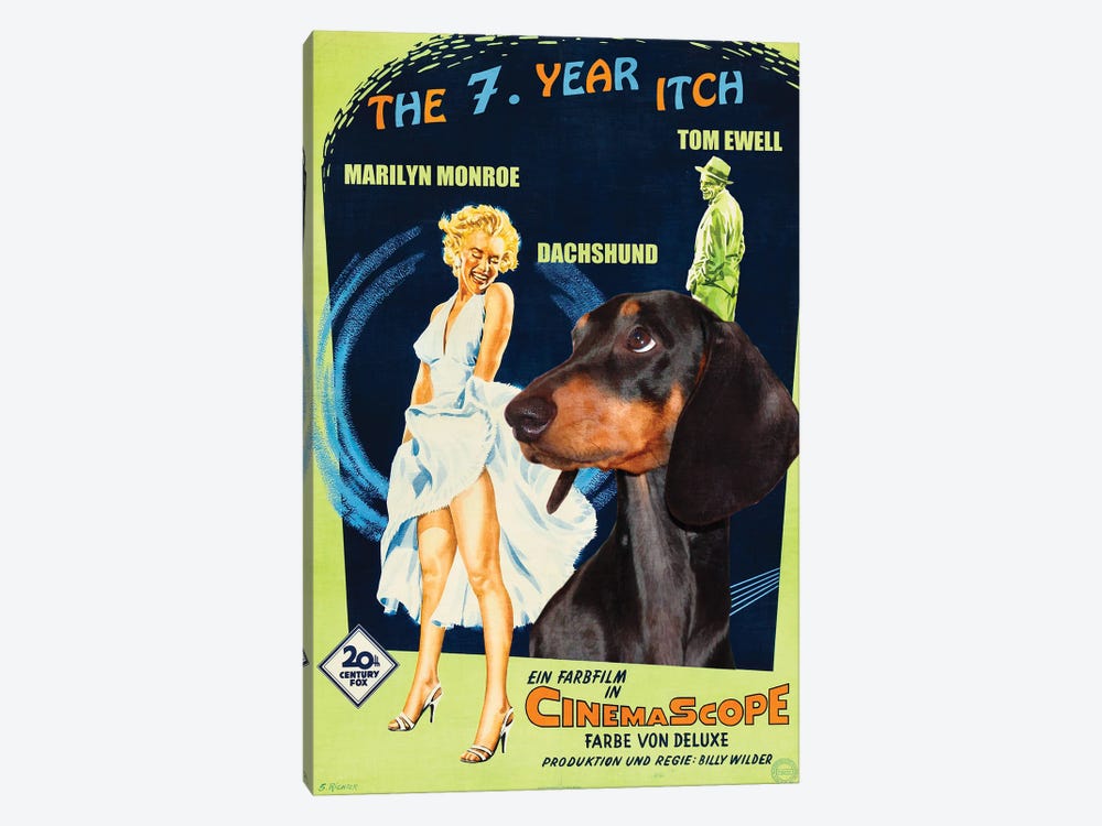 Black Dachshund The Seven Year Itch by Nobility Dogs 1-piece Canvas Print