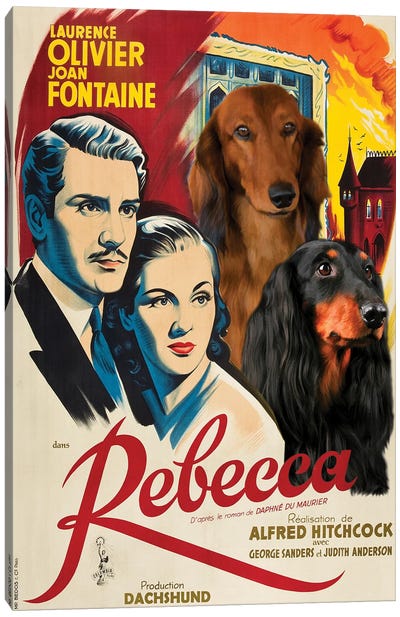 Longhaired Dachshund Rebecca Canvas Art Print - Laurence Olivier