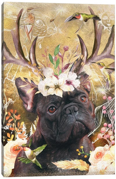 Brindle French Bulldog Once Upon A Time Canvas Art Print - French Bulldog Art