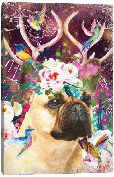 Fawn French Bulldog Once Upon A Time Canvas Art Print - Antler Art