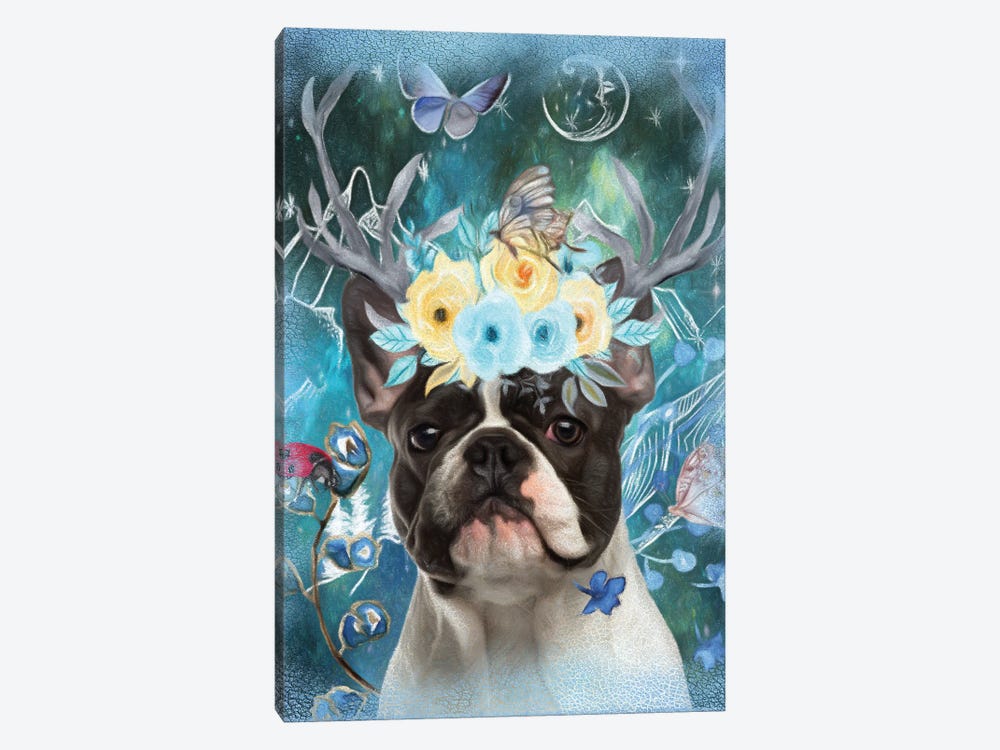 Pied French Bulldog Once Upon A Time by Nobility Dogs 1-piece Canvas Art