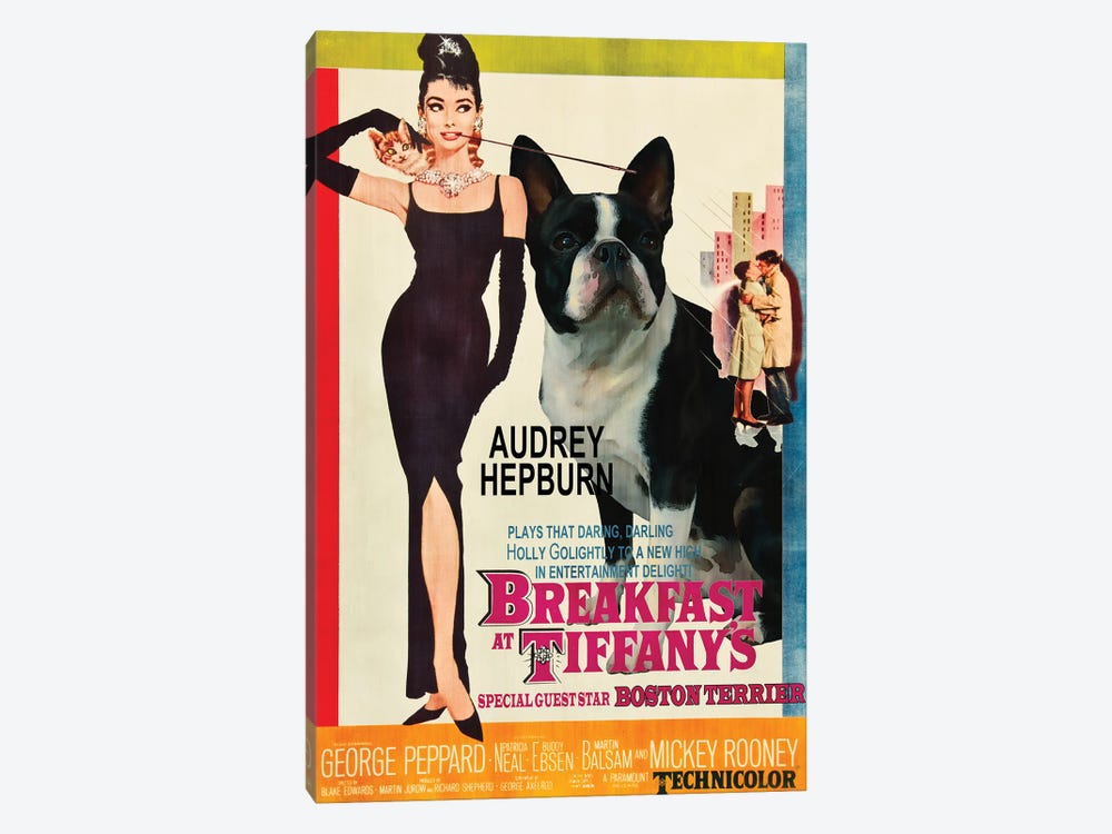Boston Terrier Breakfast At Tiffany by Nobility Dogs 1-piece Art Print