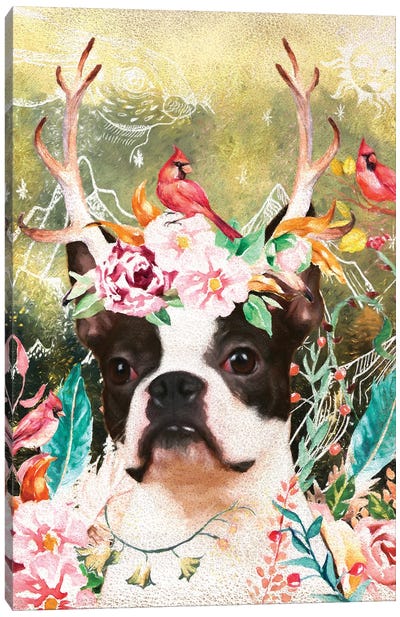 Boston Terrier Once Upon A Time Canvas Art Print - Antler Art
