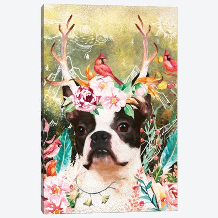 Boston Terrier Once Upon A Time Canvas Print #NDG327} by Nobility Dogs Canvas Wall Art
