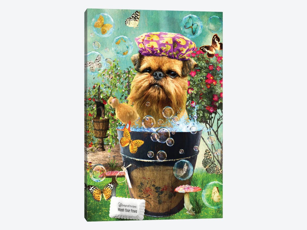 Brussels Griffon Wash Your Paws by Nobility Dogs 1-piece Art Print
