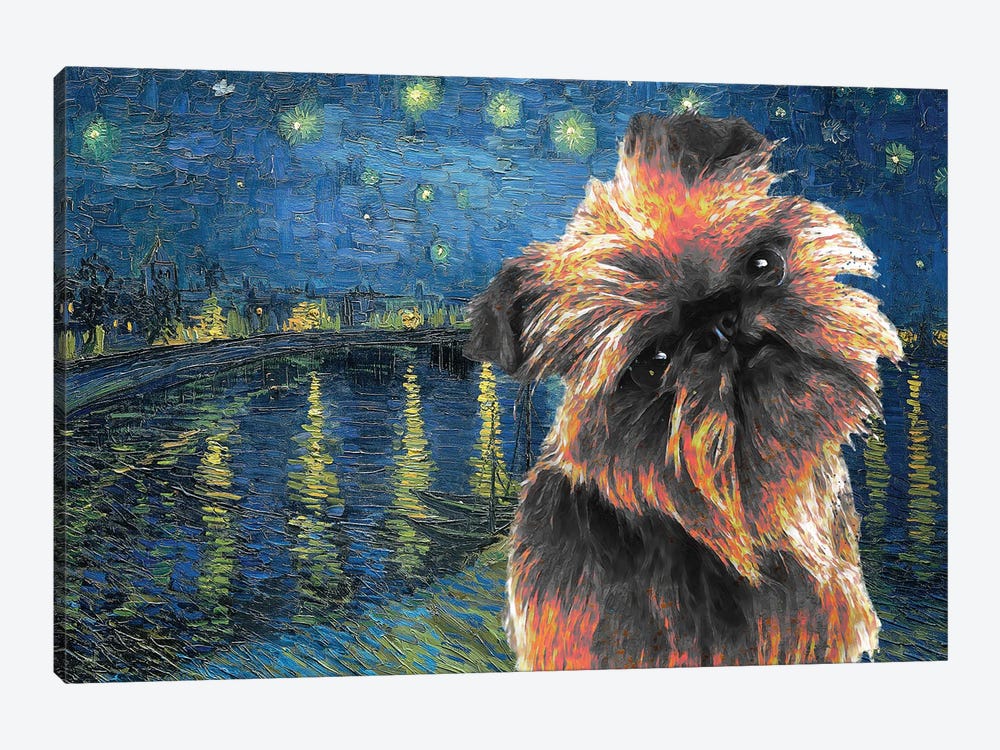 Brussels Griffon Starry Night Over The Rhone by Nobility Dogs 1-piece Canvas Art