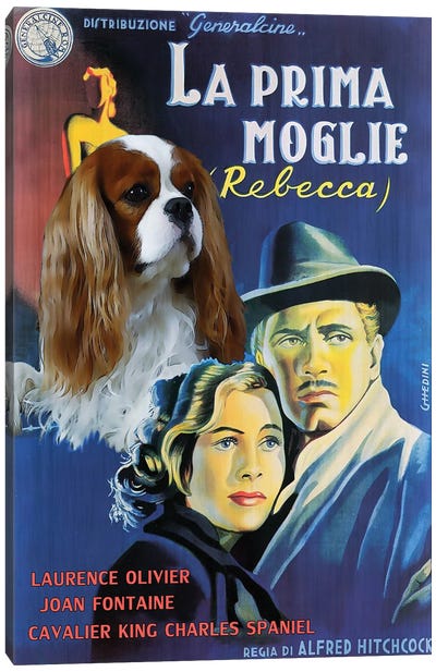 Cavalier King Charles Spaniel Rebecca Movie Canvas Art Print - Vintage Movie Posters