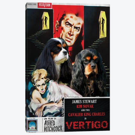 Cavalier King Charles Spaniel Vertigo Movie Canvas Print #NDG338} by Nobility Dogs Canvas Artwork