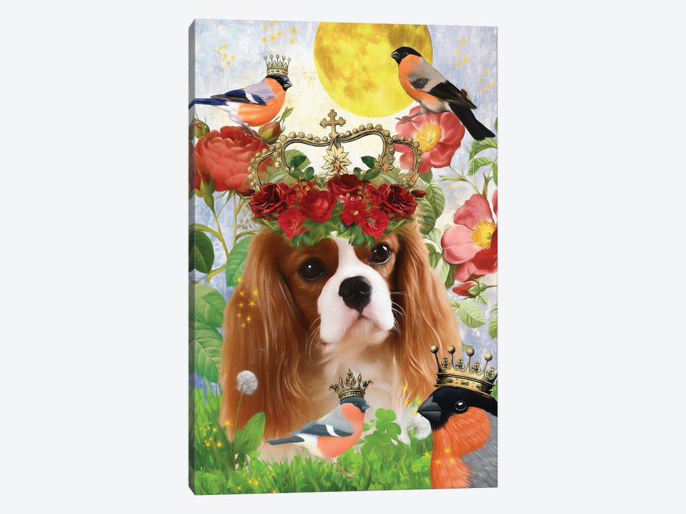 Cavalier King Charles Spaniel And Bullfinch by Nobility Dogs 1-piece Art Print