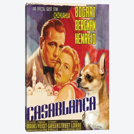 Chihuahua Casablanca Movie Canvas Print #NDG359} by Nobility Dogs Canvas Wall Art