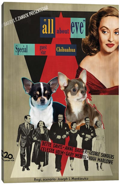 Chihuahua All About Eve Movie Canvas Art Print - Vintage Movie Posters