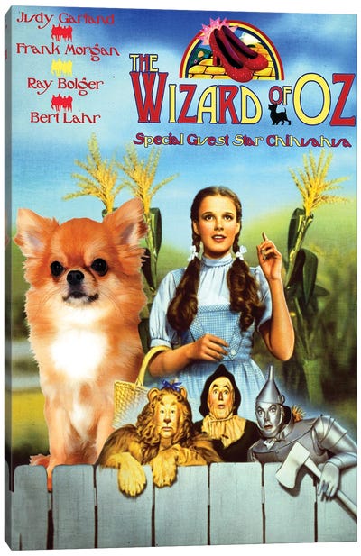 Longhaired Chihuahua The Wizard Of Oz Canvas Art Print - Fantasy Movie Art