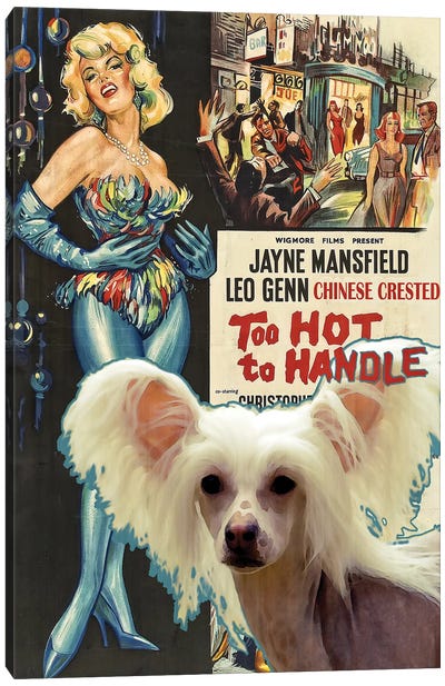 Chinese Crested Dog Too Hot To Handle Movie Canvas Art Print - Jayne Mansfield