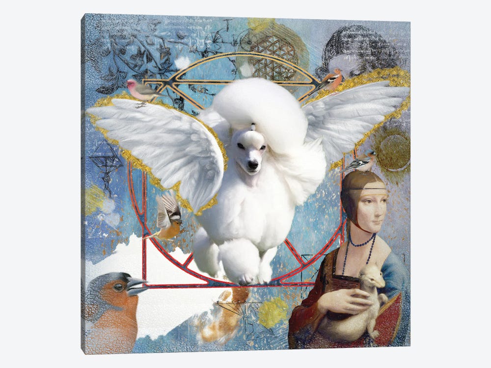 White Poodle Angel by Nobility Dogs 1-piece Art Print