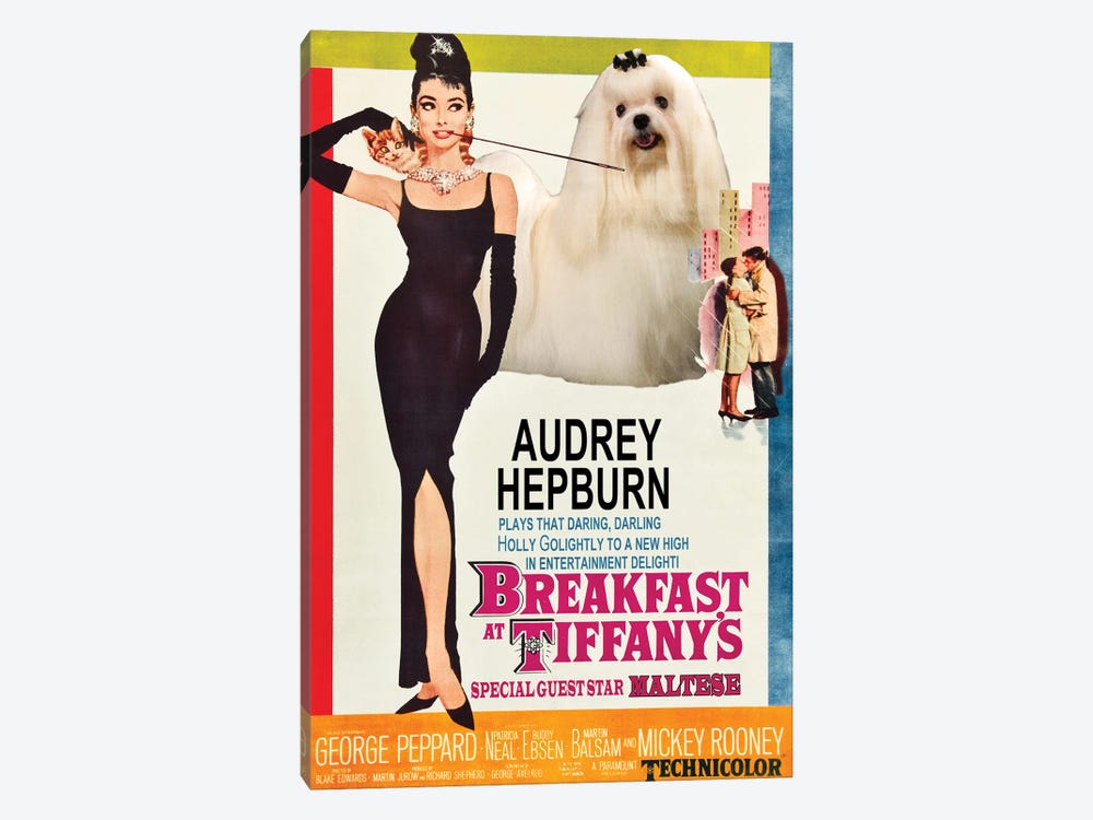 Maltese Dog Breakfast At Tiffany by Nobility Dogs 1-piece Canvas Art Print