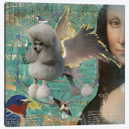 Grey Poodle Angel Da Vinci Canvas Print #NDG408} by Nobility Dogs Canvas Wall Art