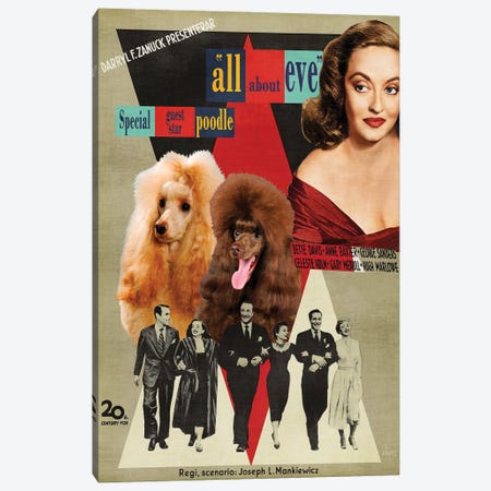 Poodle All About Eve Movie Canvas Print #NDG418} by Nobility Dogs Art Print