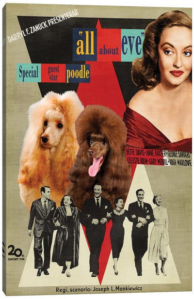 Poodle All About Eve Movie Canvas Art Print - Nobility Dogs