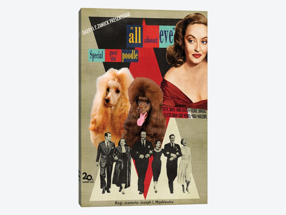 Poodle All About Eve Movie by Nobility Dogs 1-piece Canvas Artwork