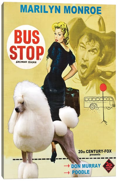 Standard Poodle Bus Stop Movie Canvas Art Print - Bus Stop