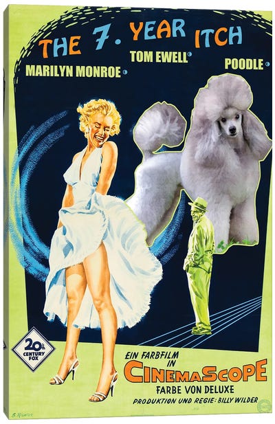 Poodle The Seven Year Itch Movie Canvas Art Print - Marilyn Monroe