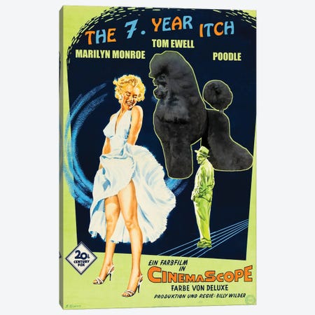 Black Poodle The Seven Year Itch Movie Canvas Print #NDG427} by Nobility Dogs Art Print