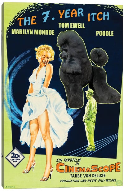 Black Poodle The Seven Year Itch Movie Canvas Art Print - Vintage Movie Posters