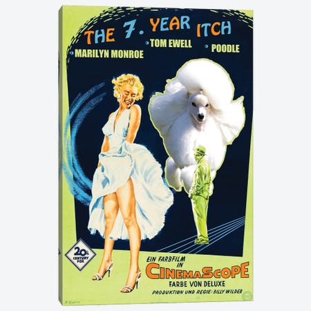 White Poodle The Seven Year Itch Movie Canvas Print #NDG428} by Nobility Dogs Canvas Artwork