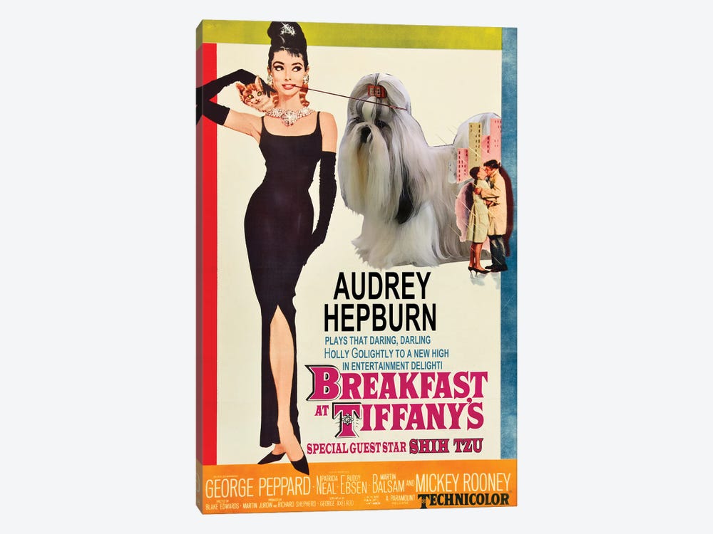 Shih Tzu Breakfast At Tiffany Movie by Nobility Dogs 1-piece Canvas Print